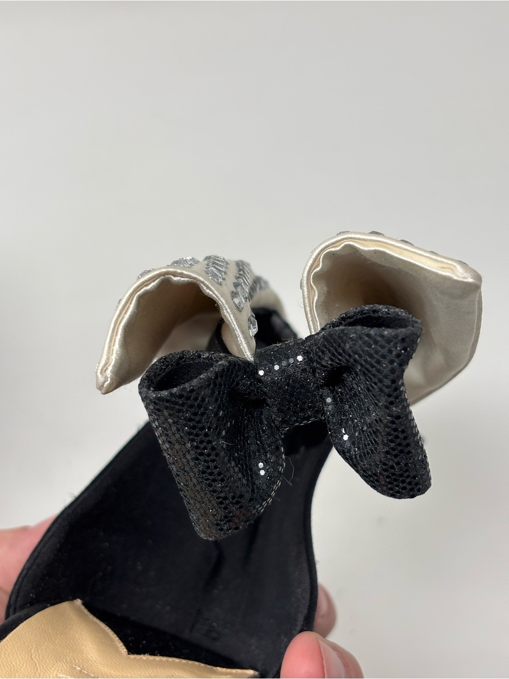 Kate Spade New York Black Tie Tuxedo Satin Colorblock Heels Size 10 - Picture 12 of 16